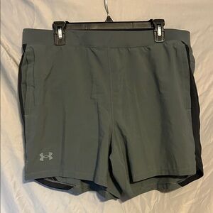 NWTUnder Armour UA Shorts Mens Sz 2XL Gray Launch 7" 1361493-014 Brief Lined NEW